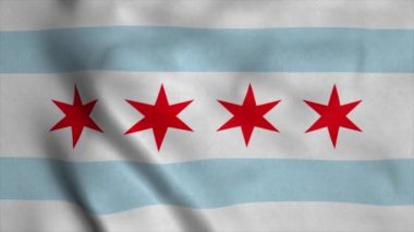 Chicago şehir bayrağı, Amerika Birleşik Devletleri ya da Amerika Birleşik Devletleri, rüzgarda dalgalanan