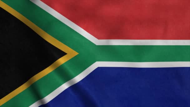 South Africa flag waving in the wind. Seamless loop with highly detailed fabric texture — Stock Video