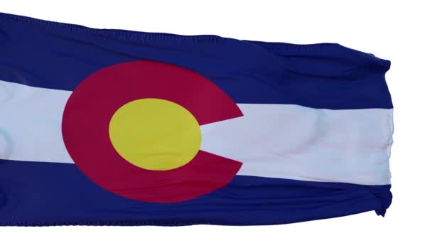 Colorado Flag Isolated Realistic Animation (en inglés). Bucle sin costura, 4K — Vídeo de stock