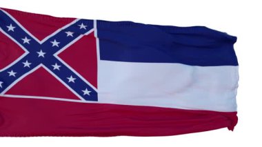 Mississippi Bayrağı İzole Gerçekçi Animasyon. Kusursuz Döngü, 4K