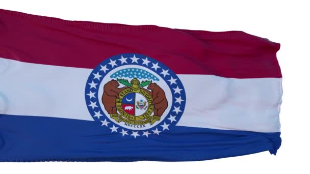 Missouri Flag Isolated Realistic Animation. Boucle sans couture, 4K — Video