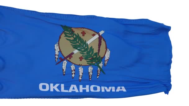 Oklahoma vlag geïsoleerde realistische animatie. Naadloze lus, 4K — Stockvideo