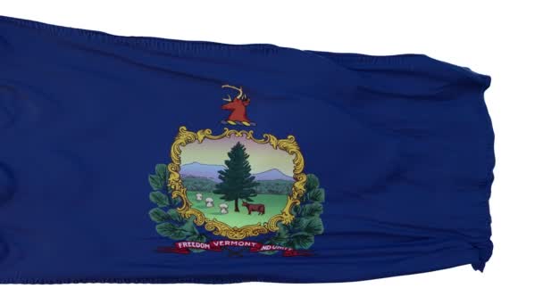 Vermont Flag Isolerad realistisk animation. Sömlös ögla, 4K — Stockvideo
