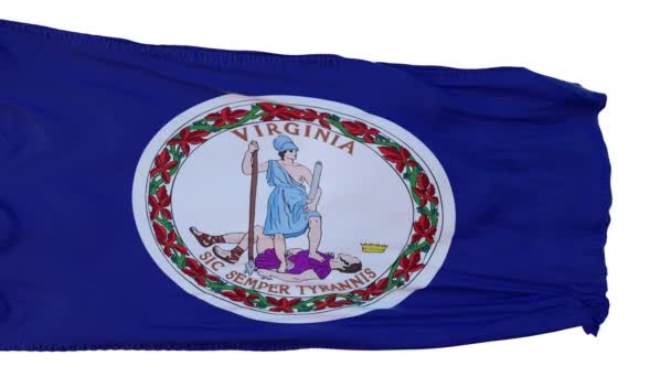 West Virginia Vlag Geïsoleerde Realistische Animatie. Naadloze lus, 4K — Stockvideo