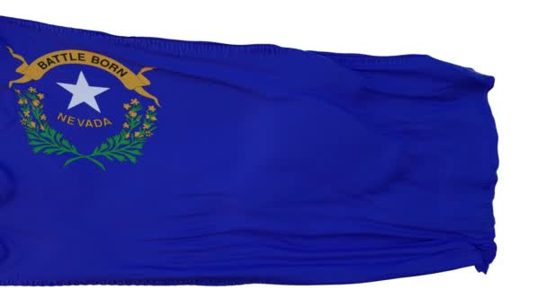 Nevada Bandeira Isolada Animação Realista. Loop sem costura, 4K — Vídeo de Stock