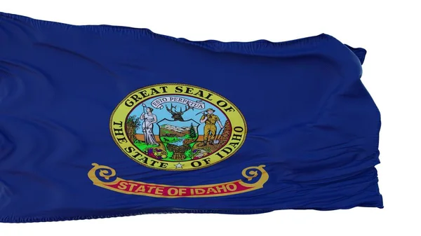 Idaho Flagge isoliert auf weißem Hintergrund. 3D-Illustration — Stockfoto