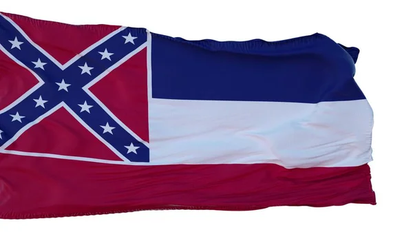 Mississippi flagga isolerad på vit bakgrund. 3D-illustration — Stockfoto