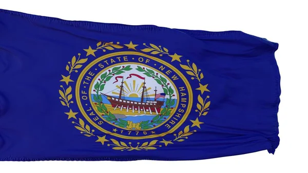 Bandera de New Hampshire aislada sobre fondo blanco. ilustración 3d — Foto de Stock