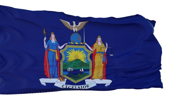 New York Flagge isoliert auf weißem Hintergrund. 3D-Illustration — Stockfoto