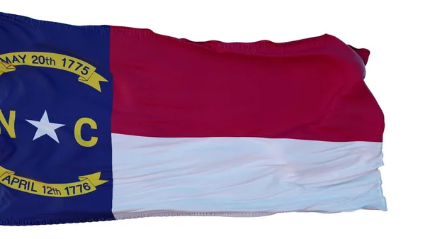 北卡罗莱纳州国旗被白色背景隔离。3d说明 — 图库照片