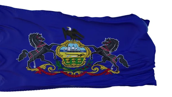 Pennsylvania Flag elszigetelt fehér háttérrel. 3d illusztráció — Stock Fotó