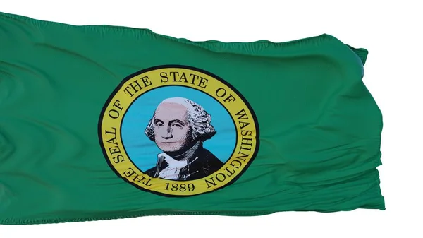 Washington Vlag geïsoleerd op witte achtergrond. 3d illustratie — Stockfoto