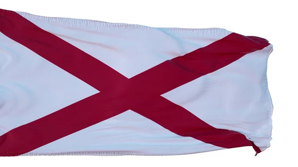 Bandeira do Alabama isolada sobre fundo branco. ilustração 3d — Fotografia de Stock