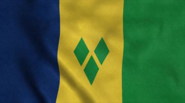 Saint Vincent ve Grenadines 'in Bayrakları Kusursuz Döngü Animasyonu. 4K