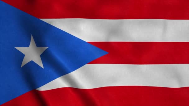 Bandera de Puerto Rico ondeando en el viento. Bandera Nacional de Puerto Rico. Signo de animación de bucle sin fisuras en Puerto Rico. 4K — Vídeos de Stock