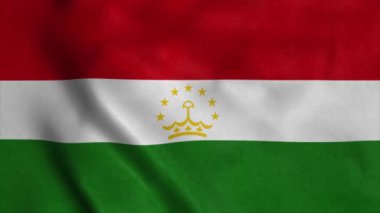 Tacikistan bayrağı rüzgarda dalgalanıyor. Tacikistan Ulusal Bayrağı