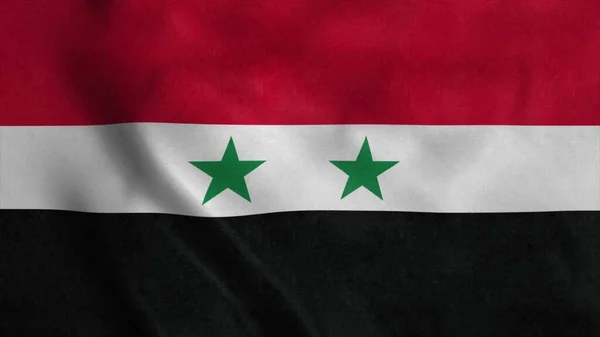 シリアの国旗が風になびく。3Dイラスト — ストック写真