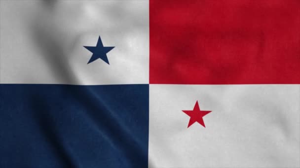 Panama National Flag - 4K sömlös loop animation av Panamas flagga. Mycket detaljerad realistisk 3D-rendering — Stockvideo