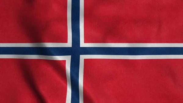 Norge flagga vinka i vinden med hög kvalitet konsistens. 3d-konvertering — Stockfoto