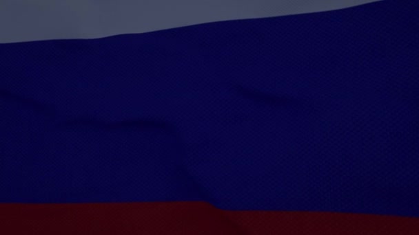 Bandera de Rusia ondeando en el viento. Fondo realista de la bandera. Fondo de nubes de trueno — Vídeo de stock
