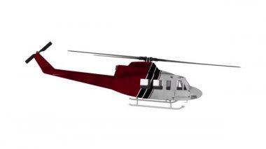 Helikopter uçuş animasyonu, alfa kanalı da dahil. Yan görünüm