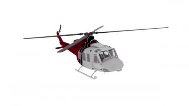 Helikopter uçuş animasyonu, alfa kanalı da dahil. 4K
