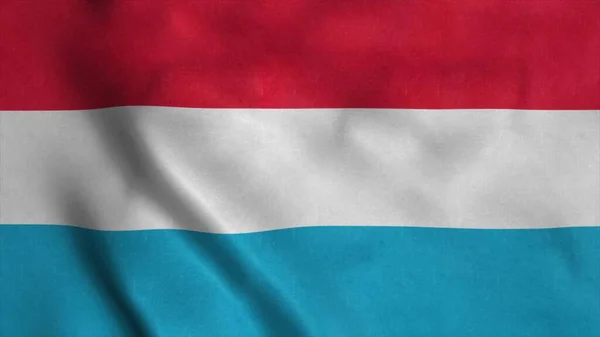 La bandiera nazionale del Lussemburgo sta volando nel vento. rendering 3d — Foto Stock