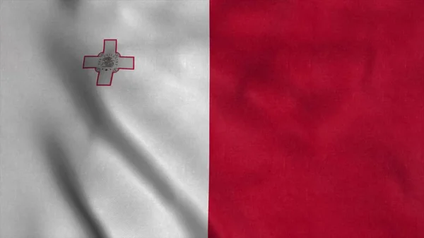 몰타의 국기가 바람에 나부끼고 있습니다. 3d 렌더링 — 스톡 사진