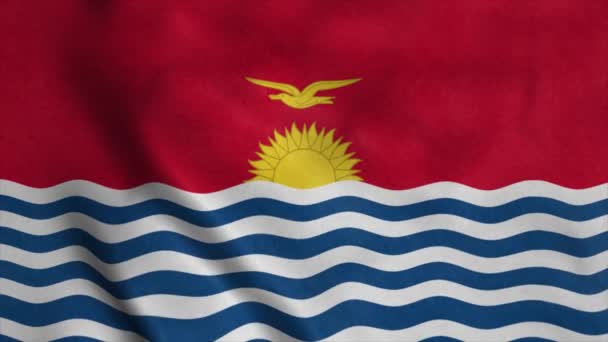 De nationale vlag van Kiribati wappert in de wind. 4K — Stockvideo