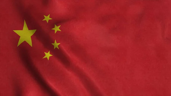 Red Chinese Flag Waving Dramatically. Sign of the Peoples Republic Of China Country. 3d illustration — Stock Photo, Image