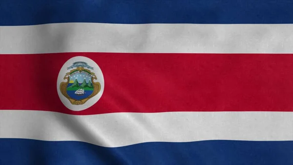 コスタリカのフラグは、風に手を振っ。コスタリカ国旗。3Dイラスト — ストック写真