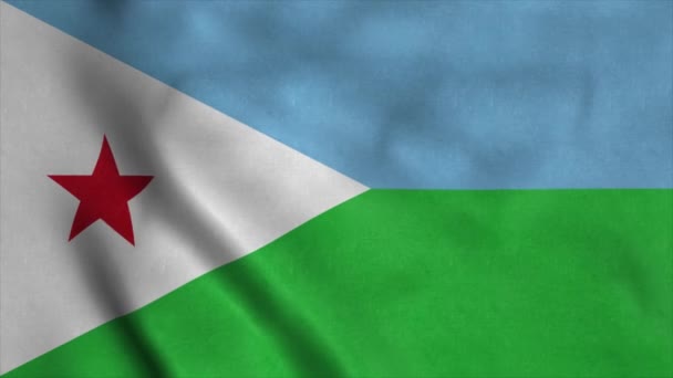 Republic Djibouti flagga, perfekt loop för bakgrund. Danmarks flagga viftar i vinden. 4K — Stockvideo