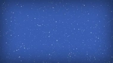 Mavi arka planda düşen kar taneleri. 4K
