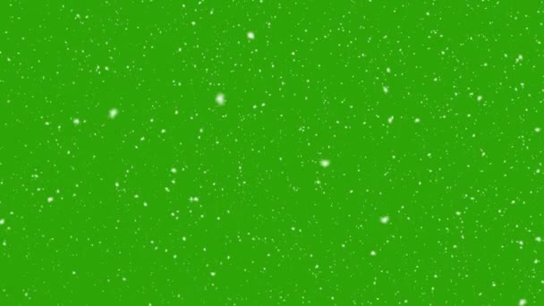 Śnieg na zielonym tle ekranu. 4K — Wideo stockowe