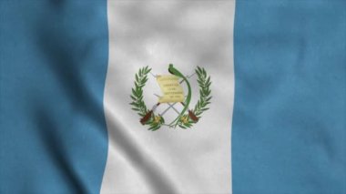 Kumaş desenli Guatemala bayrağı sallıyor. 4K