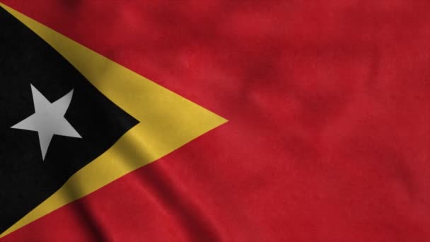 Oost-Timor vlag zwaait met 3D animatie. Oost-Timor vlag wapperend in de wind. Nationale vlag van Oost-Timor — Stockvideo