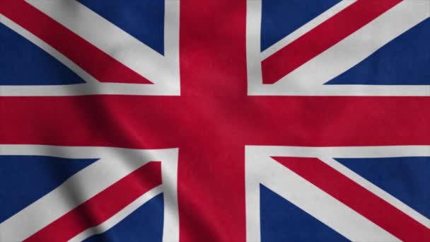 Bandera del Reino Unido ondeando en el viento. 4K — Vídeos de Stock