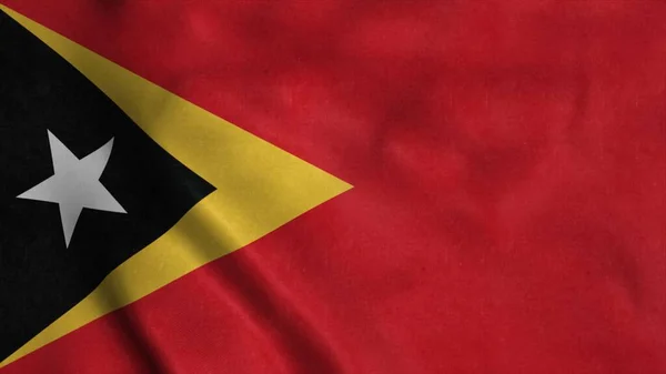 Flaga Timoru Wschodniego macha na wietrze. 3d renderowanie — Zdjęcie stockowe