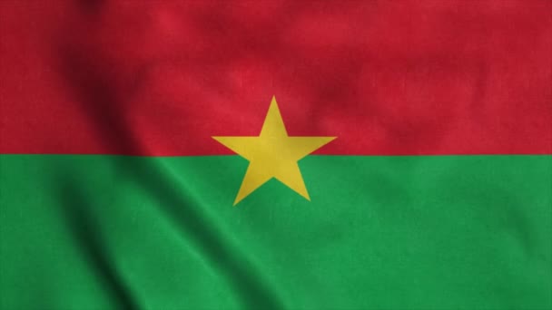 Bandeira de Burkina Faso acenando ao vento. Bandeira nacional do Burkina Faso. 4K — Vídeo de Stock
