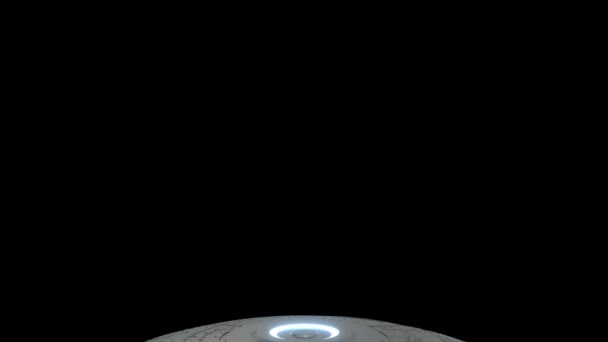 UFO Spaceship transition on black background. 4K — Stock Video