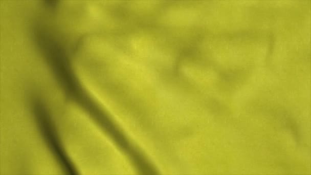 Κυματιστή χρυσή σημαία animation χωρίς ραφή βρόχο. Κίτρινο φόντο σημαία βίντεο κυματίζει στον άνεμο — Αρχείο Βίντεο