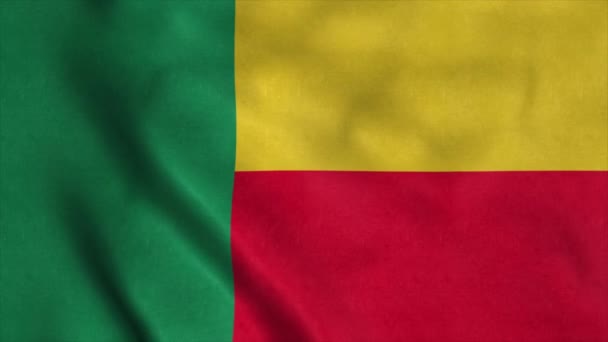 Drapeau du Bénin agitant le vent. Signe d'animation de boucle transparente au Bénin. 4K — Video