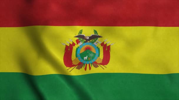 Drapeau de la Bolivie agitant le vent. Signe de Bolivie animation de boucle transparente. 4K — Video