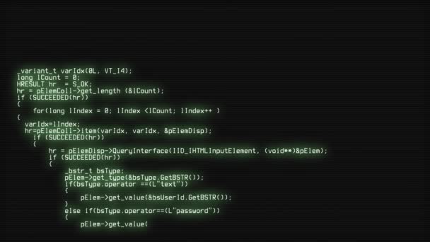 Program code on a computer screen. Technology, coding, programming, software development and hacking concept — Stock Video