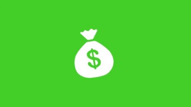 Para çantası - Yeşil ekranda ABD Doları Yazılı Para Çantası işareti