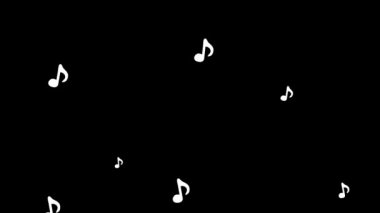 Müzik notaları melodide yükseliyor. Alfa kanalı, 4K