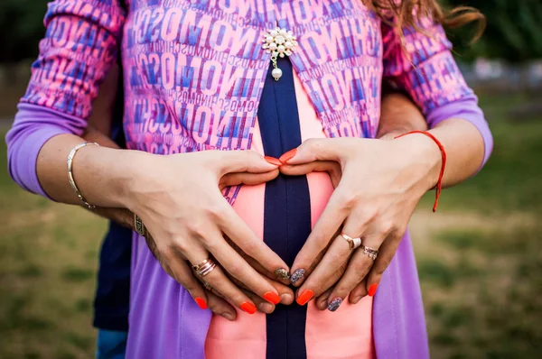 pregnancy, heart, heart from hands, girl, tummy, happiness