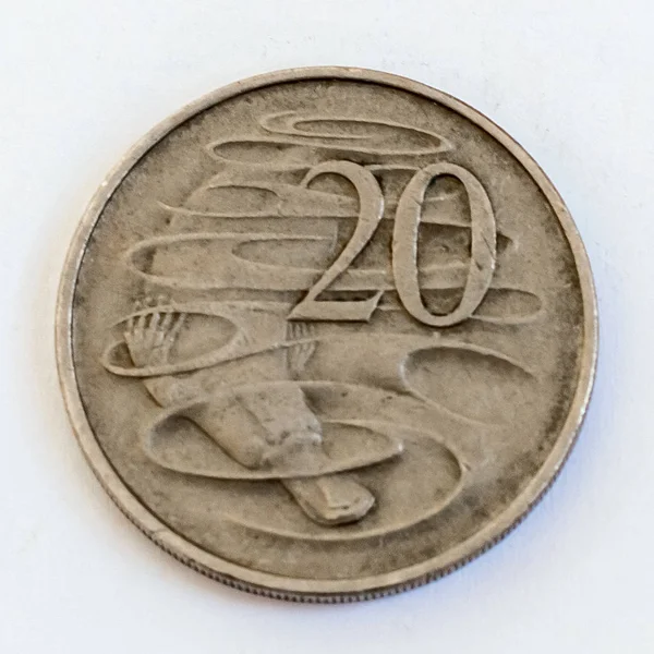 Australian Centavos 2000 Moedas Fundo Branco — Fotografia de Stock