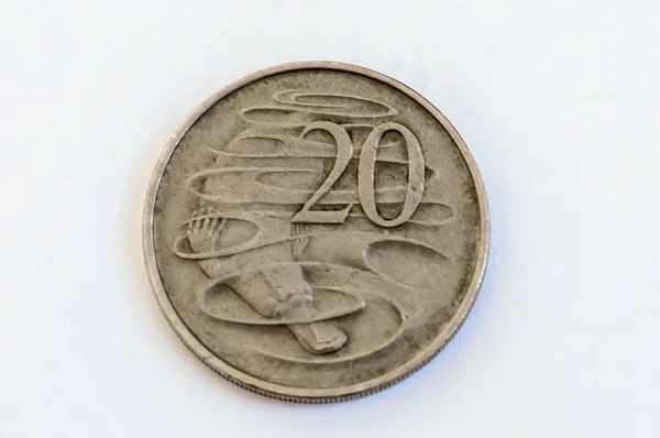 Australian Centavos 2000 Moedas Fundo Branco — Fotografia de Stock