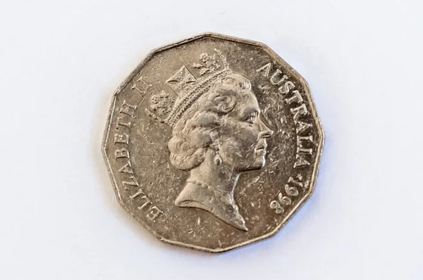 Australian Cents 2000 Coins White Background — Stock Photo, Image
